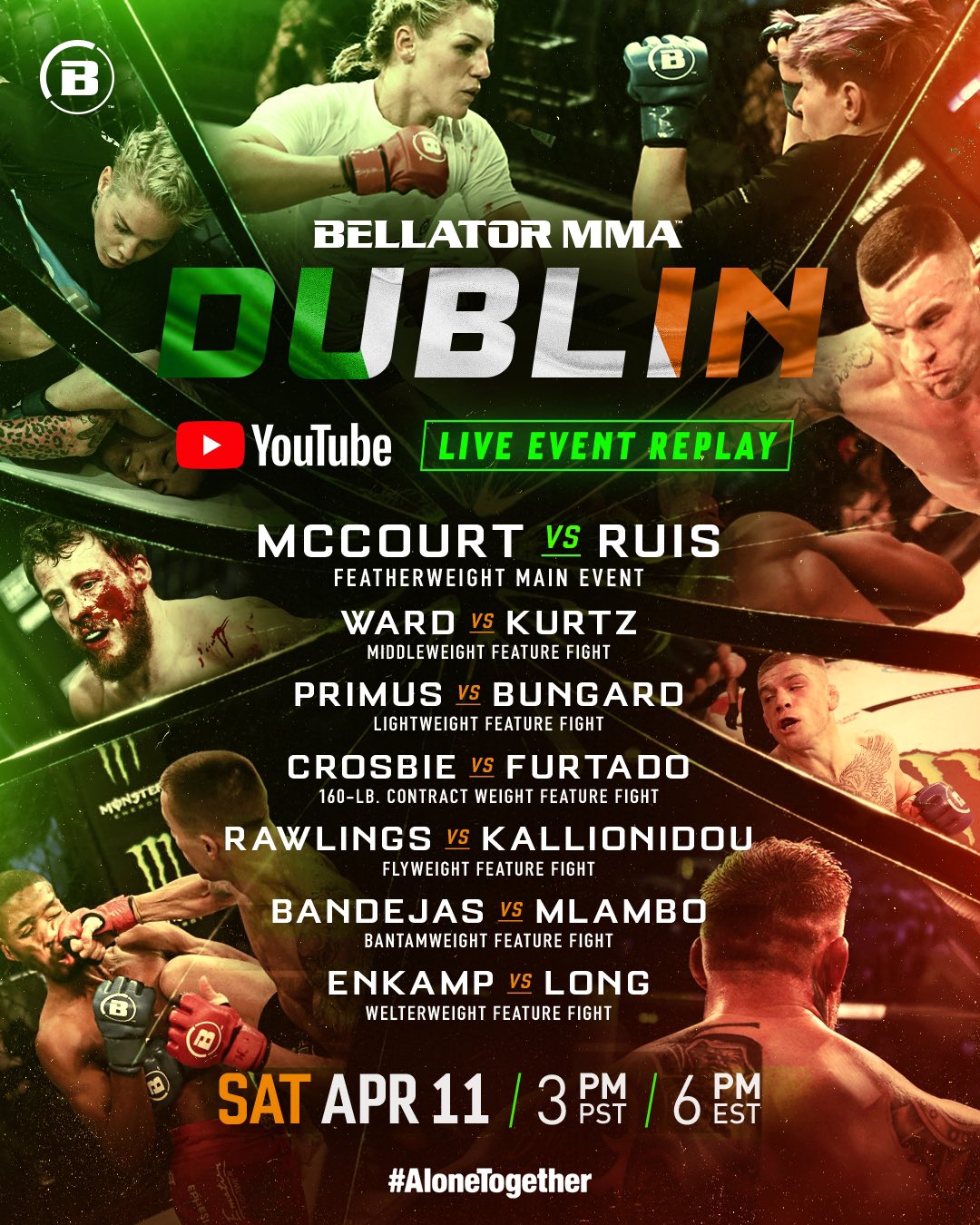 Bellator Dublin replay tonight (VIDEO)